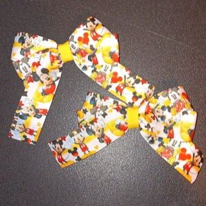 Handmade Mickey Mouse Bow Set